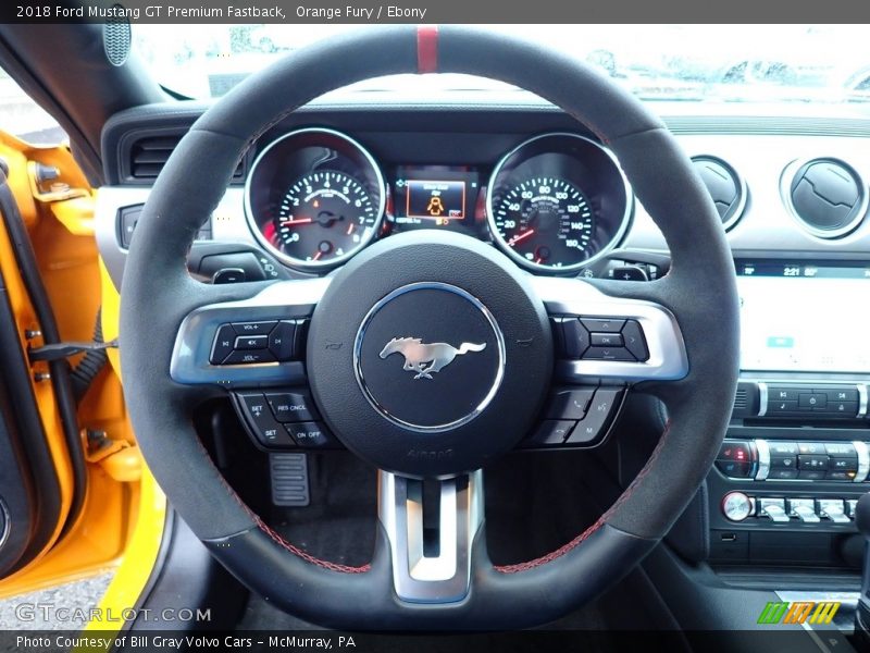 Orange Fury / Ebony 2018 Ford Mustang GT Premium Fastback
