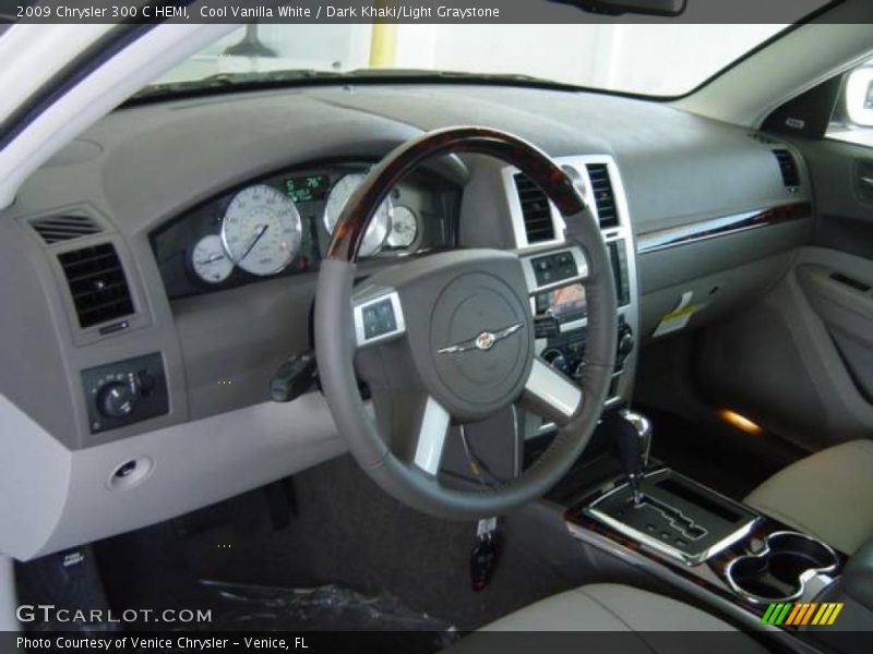 Cool Vanilla White / Dark Khaki/Light Graystone 2009 Chrysler 300 C HEMI