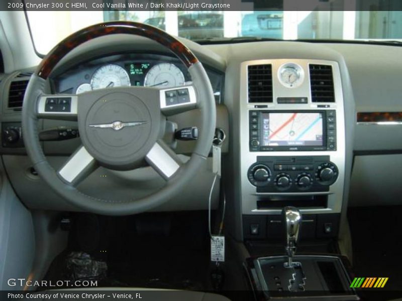 Cool Vanilla White / Dark Khaki/Light Graystone 2009 Chrysler 300 C HEMI