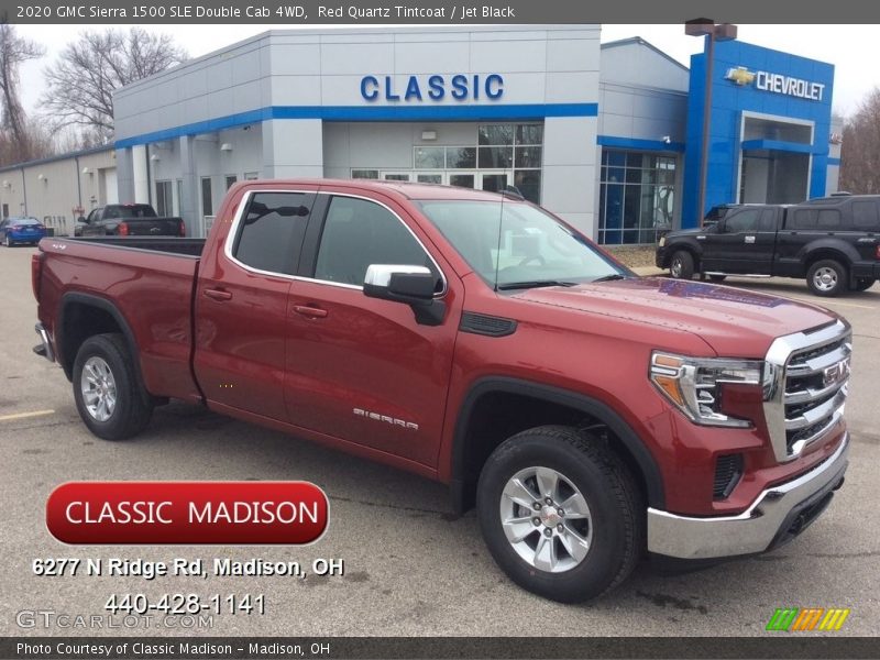 Red Quartz Tintcoat / Jet Black 2020 GMC Sierra 1500 SLE Double Cab 4WD