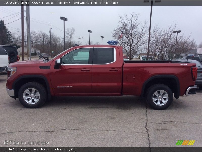Red Quartz Tintcoat / Jet Black 2020 GMC Sierra 1500 SLE Double Cab 4WD