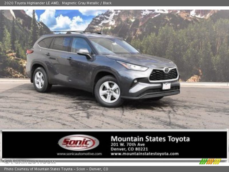 Magnetic Gray Metallic / Black 2020 Toyota Highlander LE AWD