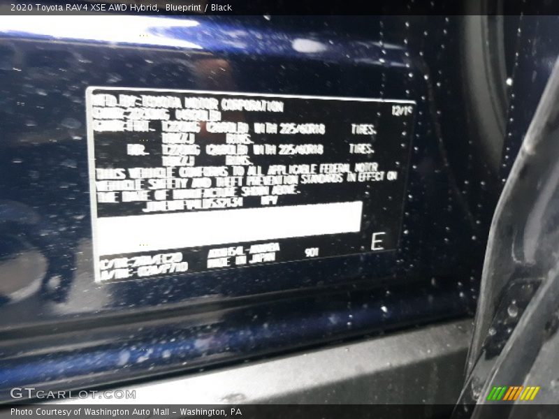 Blueprint / Black 2020 Toyota RAV4 XSE AWD Hybrid