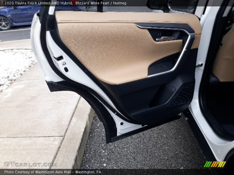 Blizzard White Pearl / Nutmeg 2020 Toyota RAV4 Limited AWD Hybrid