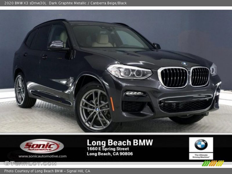 Dark Graphite Metallic / Canberra Beige/Black 2020 BMW X3 sDrive30i