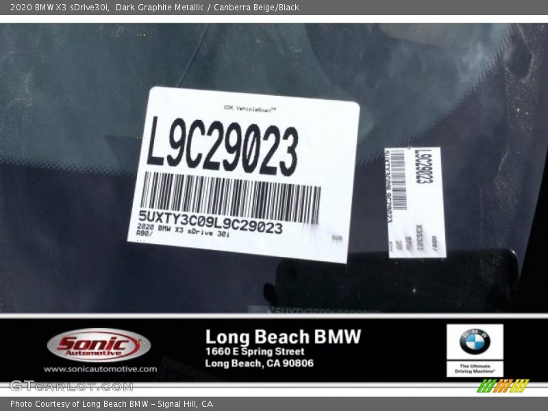 Dark Graphite Metallic / Canberra Beige/Black 2020 BMW X3 sDrive30i