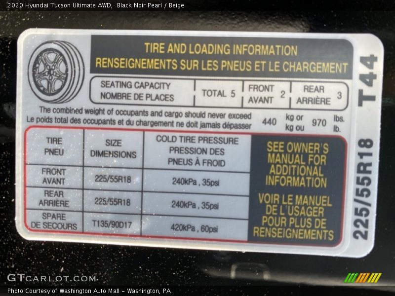 Black Noir Pearl / Beige 2020 Hyundai Tucson Ultimate AWD