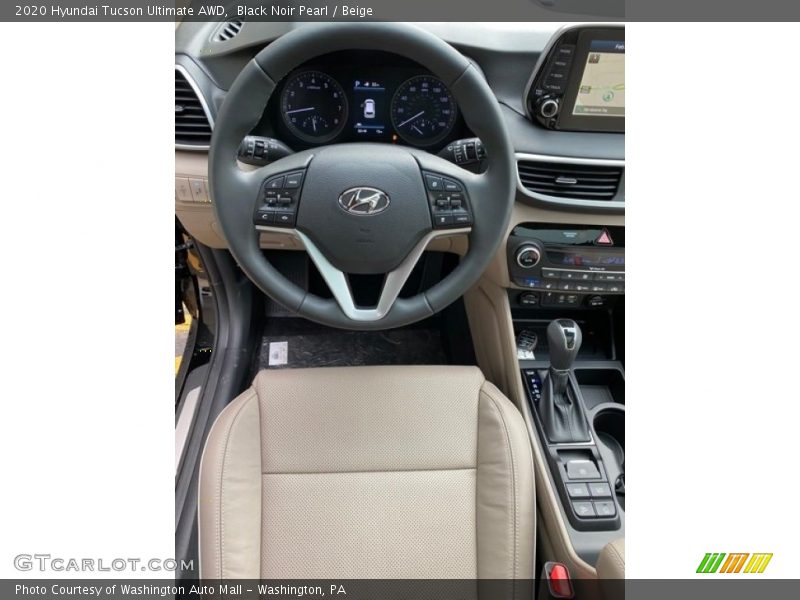 Black Noir Pearl / Beige 2020 Hyundai Tucson Ultimate AWD