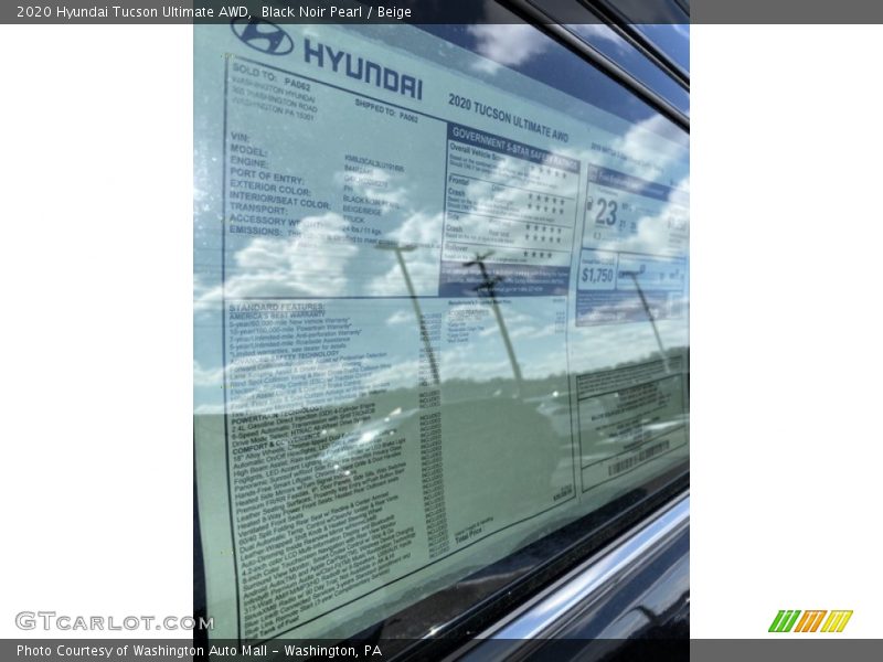 Black Noir Pearl / Beige 2020 Hyundai Tucson Ultimate AWD