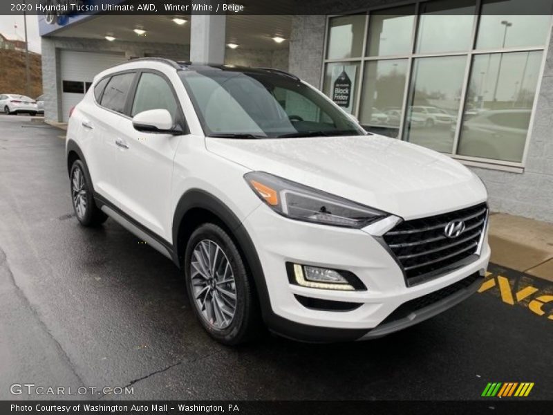 Winter White / Beige 2020 Hyundai Tucson Ultimate AWD