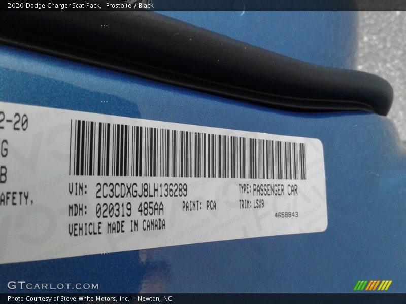 2020 Charger Scat Pack Frostbite Color Code PCA