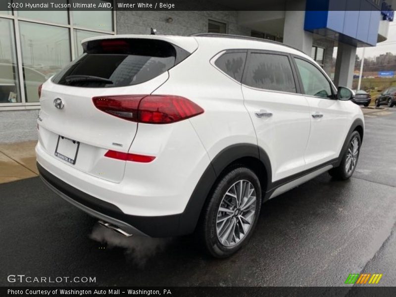 Winter White / Beige 2020 Hyundai Tucson Ultimate AWD