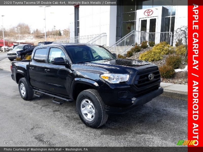 Midnight Black Metallic / Cement 2020 Toyota Tacoma SR Double Cab 4x4