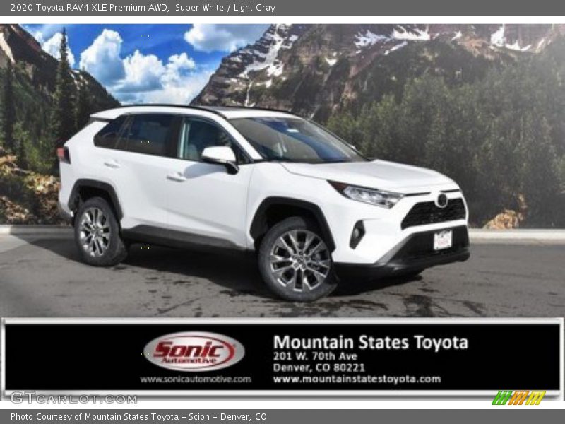 Super White / Light Gray 2020 Toyota RAV4 XLE Premium AWD