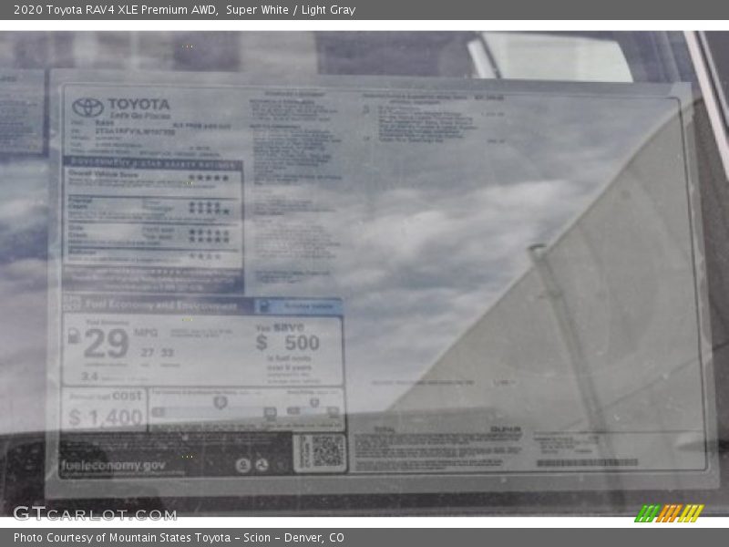 Super White / Light Gray 2020 Toyota RAV4 XLE Premium AWD