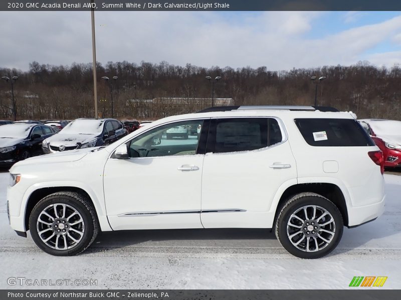 Summit White / Dark Galvanized/Light Shale 2020 GMC Acadia Denali AWD