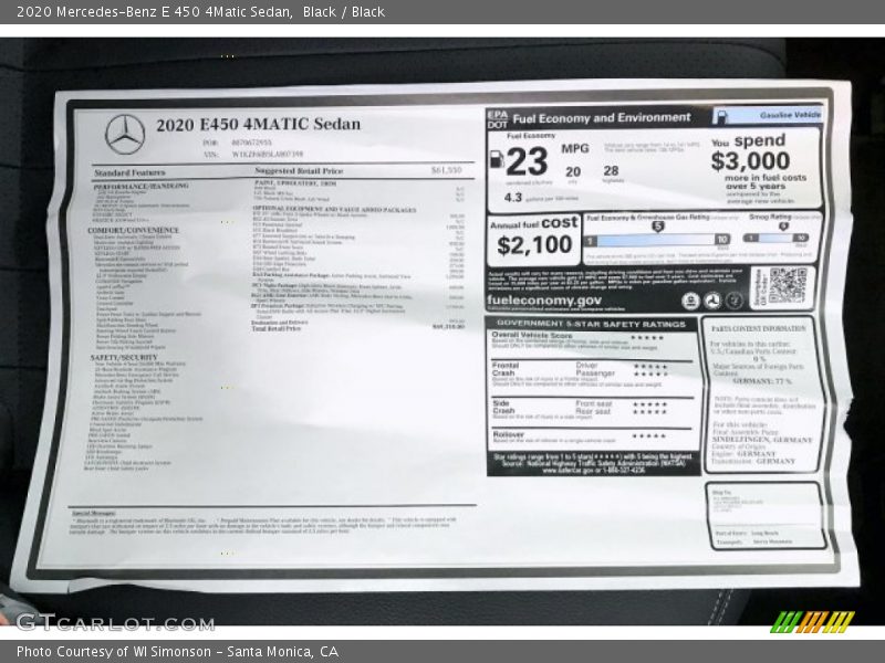 Black / Black 2020 Mercedes-Benz E 450 4Matic Sedan