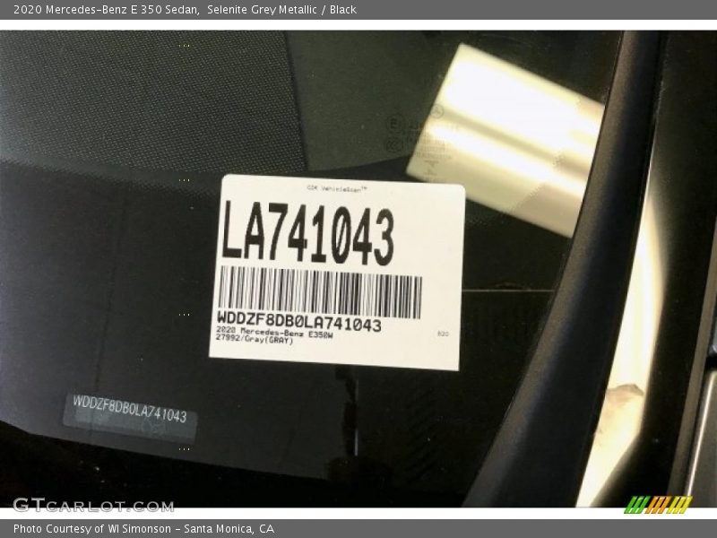 Selenite Grey Metallic / Black 2020 Mercedes-Benz E 350 Sedan