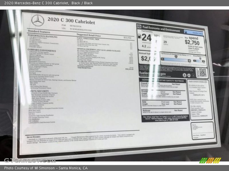 Black / Black 2020 Mercedes-Benz C 300 Cabriolet
