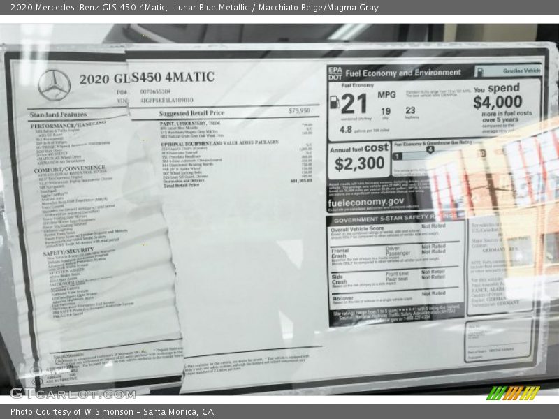 Lunar Blue Metallic / Macchiato Beige/Magma Gray 2020 Mercedes-Benz GLS 450 4Matic