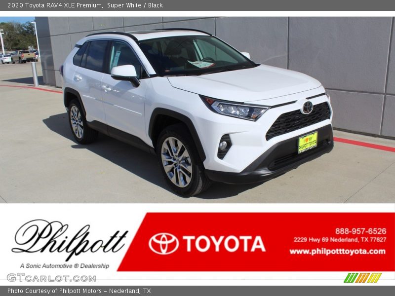 Super White / Black 2020 Toyota RAV4 XLE Premium