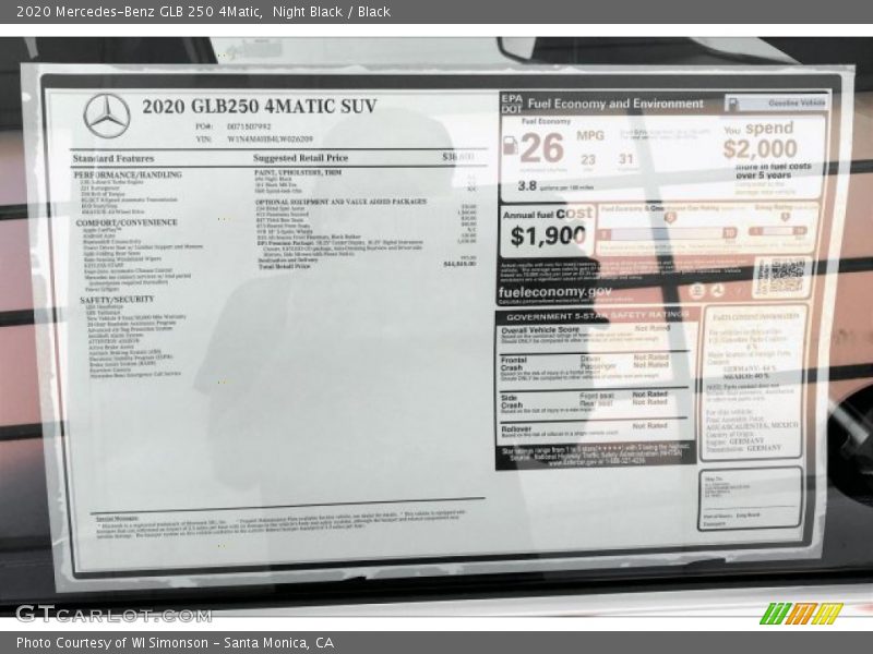 Night Black / Black 2020 Mercedes-Benz GLB 250 4Matic