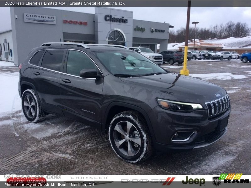 Granite Crystal Metallic / Black 2020 Jeep Cherokee Limited 4x4