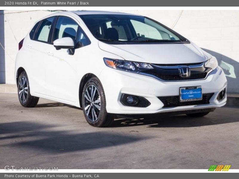 Platinum White Pearl / Black 2020 Honda Fit EX