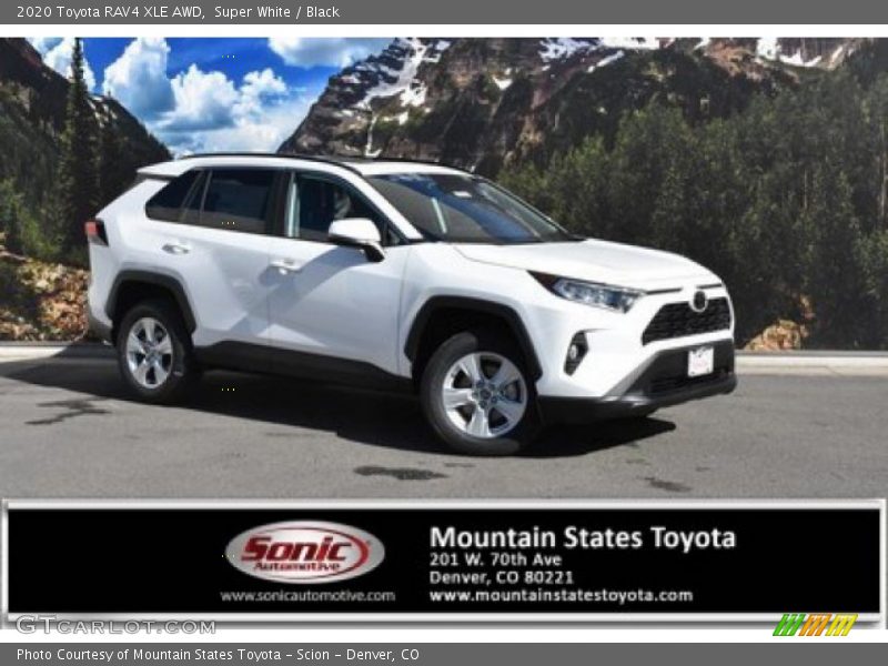 Super White / Black 2020 Toyota RAV4 XLE AWD