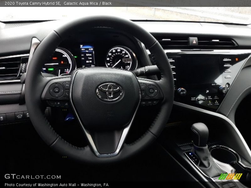 Galactic Aqua Mica / Black 2020 Toyota Camry Hybrid SE