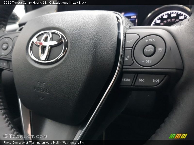 Galactic Aqua Mica / Black 2020 Toyota Camry Hybrid SE