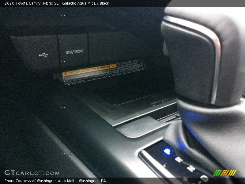 Galactic Aqua Mica / Black 2020 Toyota Camry Hybrid SE