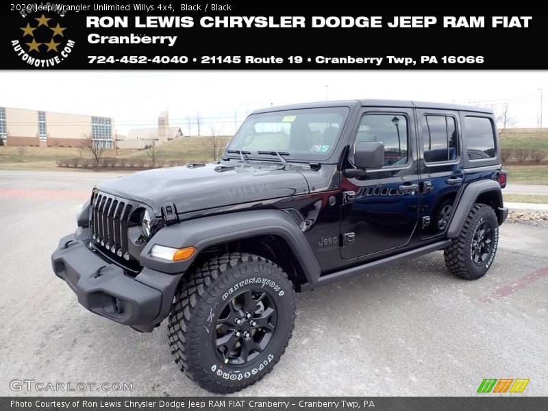 Black / Black 2020 Jeep Wrangler Unlimited Willys 4x4