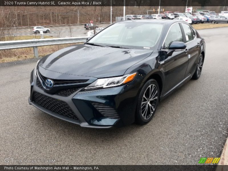 Galactic Aqua Mica / Black 2020 Toyota Camry Hybrid SE