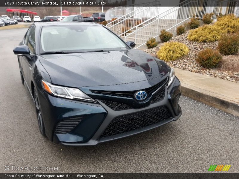Galactic Aqua Mica / Black 2020 Toyota Camry Hybrid SE
