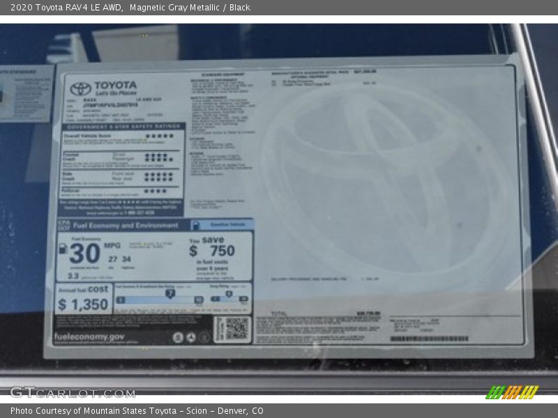 Magnetic Gray Metallic / Black 2020 Toyota RAV4 LE AWD