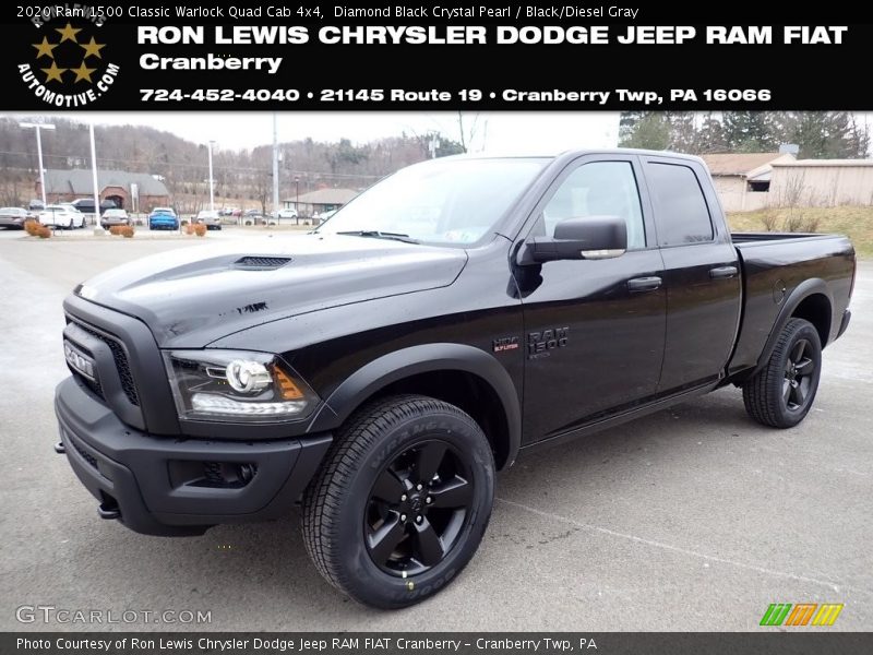 Diamond Black Crystal Pearl / Black/Diesel Gray 2020 Ram 1500 Classic Warlock Quad Cab 4x4