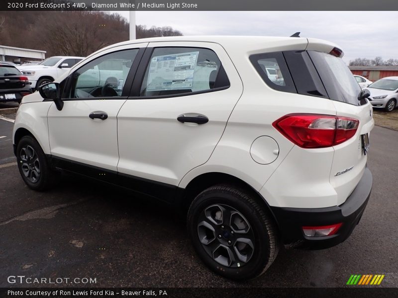 Diamond White / Medium Light Stone 2020 Ford EcoSport S 4WD