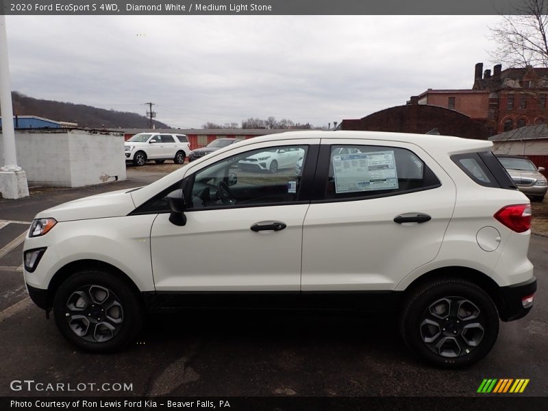 Diamond White / Medium Light Stone 2020 Ford EcoSport S 4WD