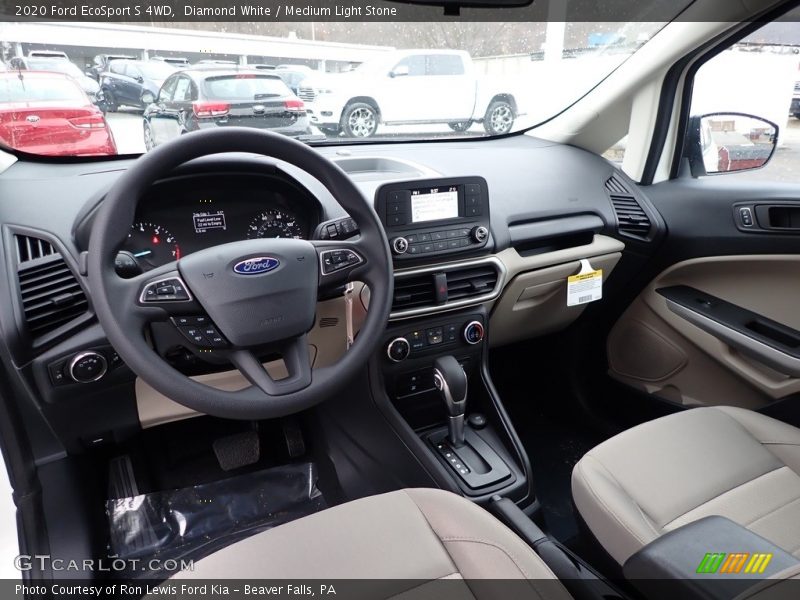 Diamond White / Medium Light Stone 2020 Ford EcoSport S 4WD