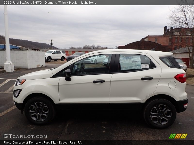 Diamond White / Medium Light Stone 2020 Ford EcoSport S 4WD