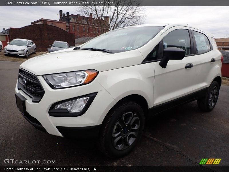Diamond White / Medium Light Stone 2020 Ford EcoSport S 4WD