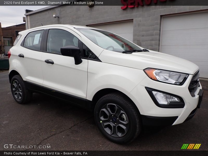 Diamond White / Medium Light Stone 2020 Ford EcoSport S 4WD