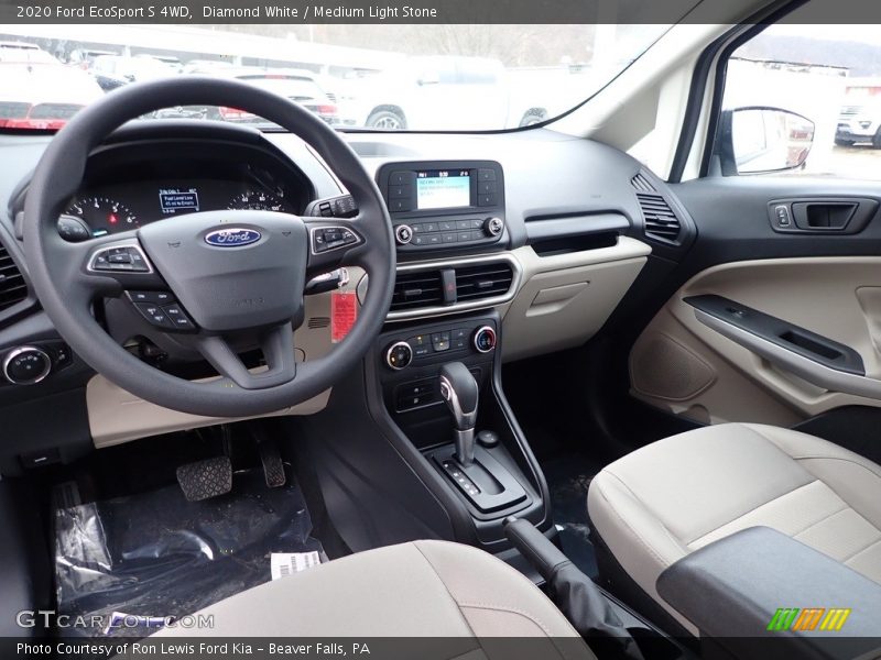 Diamond White / Medium Light Stone 2020 Ford EcoSport S 4WD