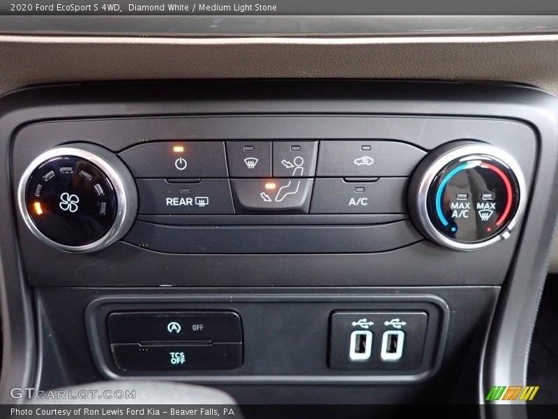 Diamond White / Medium Light Stone 2020 Ford EcoSport S 4WD