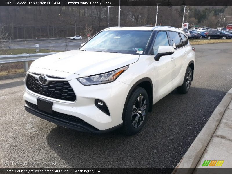 Blizzard White Pearl / Black 2020 Toyota Highlander XLE AWD