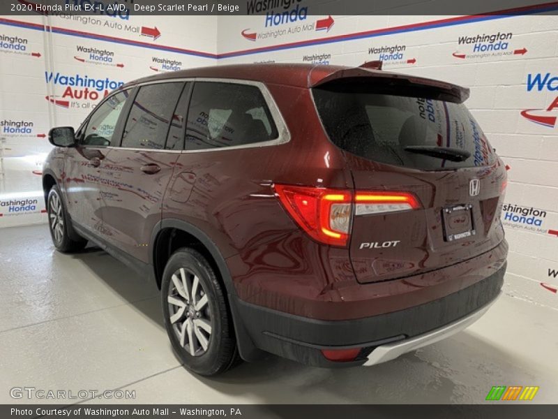 Deep Scarlet Pearl / Beige 2020 Honda Pilot EX-L AWD