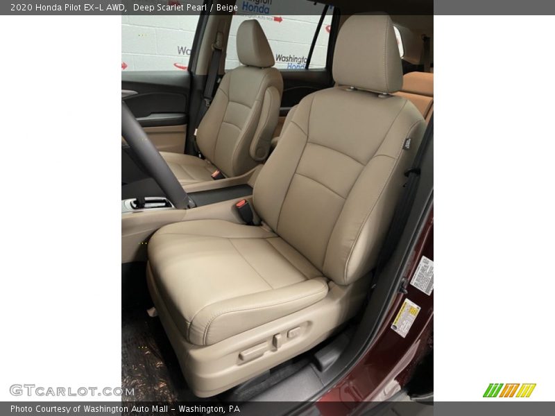 Deep Scarlet Pearl / Beige 2020 Honda Pilot EX-L AWD