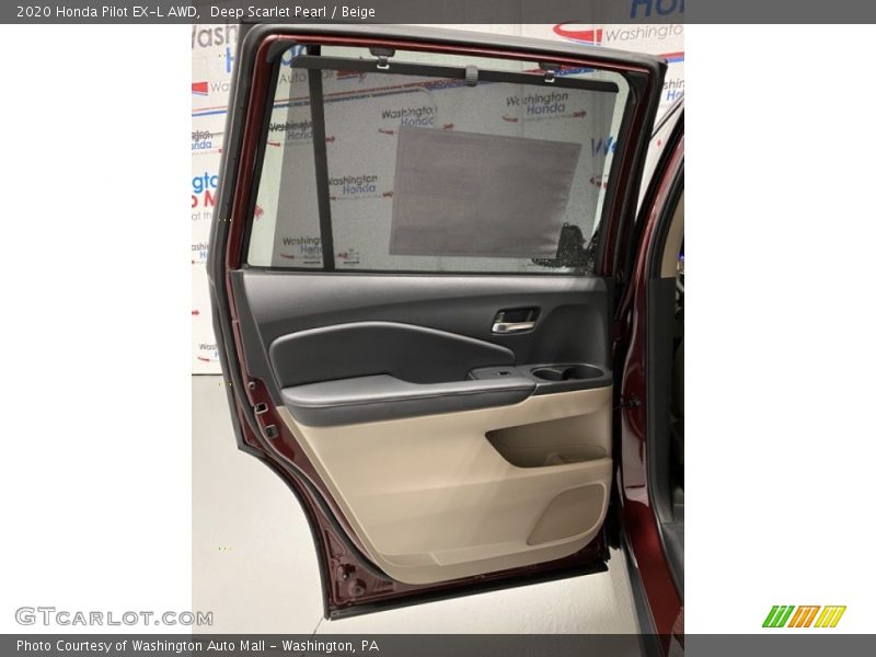 Deep Scarlet Pearl / Beige 2020 Honda Pilot EX-L AWD