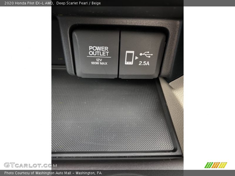 Deep Scarlet Pearl / Beige 2020 Honda Pilot EX-L AWD